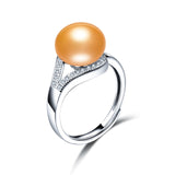 2017 New Trendy Pearl Jewelry Luxury Rings 100% Genuine Real Natural Freshwater Pearl Adjustable Ring For Mother Gift With Box