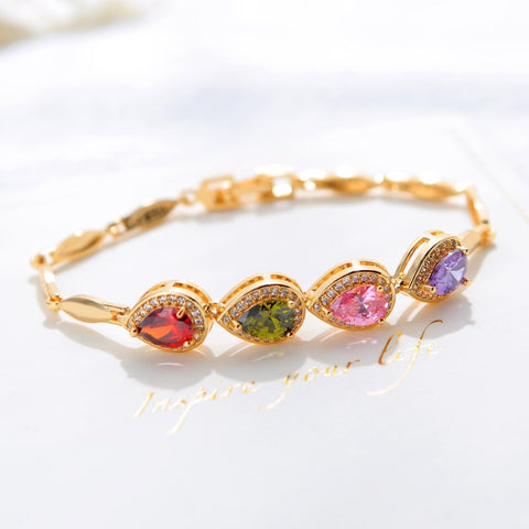 CAB005 Trendy Summer New Fashion Hot Round Crystal Jewelry charm bracelet & Bangles anklet for women Gold bracelets for women