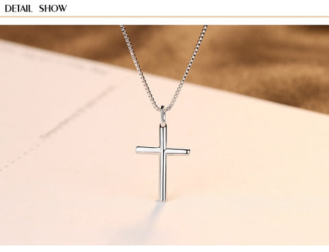 S925 sterling silver necklace pendant personality cross pendant ladies necklace accessories KS03