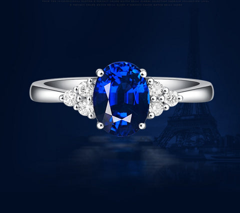 1 carat 925 sterling silver ring sapphire simple tanzanite synthetic diamant wedding romantic ring US size from 4.5 to 9(LA)