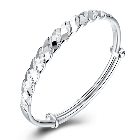 CAB09 Best Quality Simple 925 Sterling Silver Bracelets Classical for women Wedding Jewelry