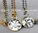 HOT SELLIN GDYRBERG/KERN punk Cut white round crystal long necklace IN STOCK